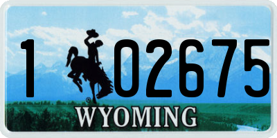 WY license plate 102675