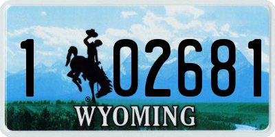 WY license plate 102681