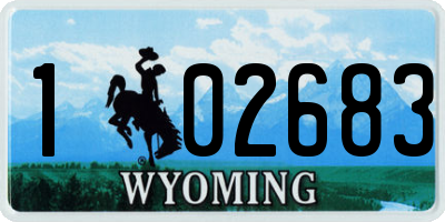 WY license plate 102683