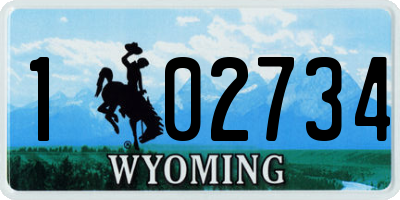 WY license plate 102734