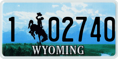WY license plate 102740