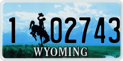 WY license plate 102743