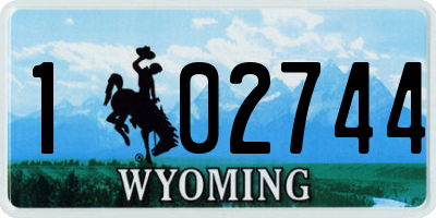 WY license plate 102744