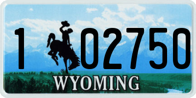 WY license plate 102750