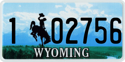 WY license plate 102756