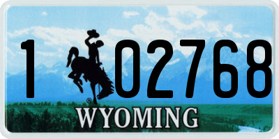 WY license plate 102768
