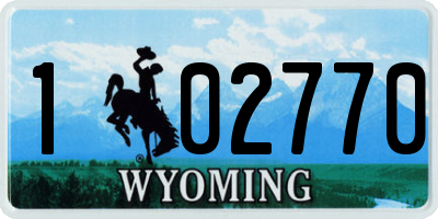 WY license plate 102770