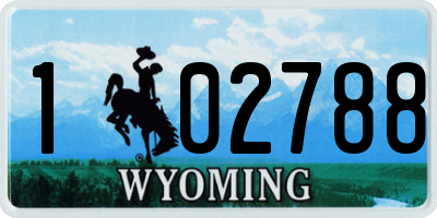 WY license plate 102788