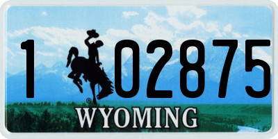 WY license plate 102875