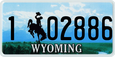 WY license plate 102886
