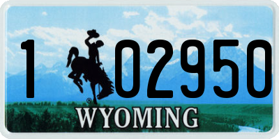 WY license plate 102950