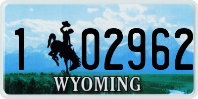 WY license plate 102962
