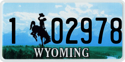 WY license plate 102978