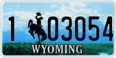 WY license plate 103054