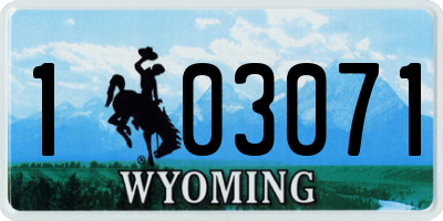 WY license plate 103071