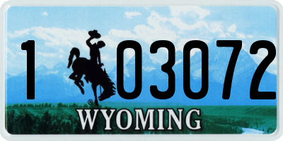 WY license plate 103072