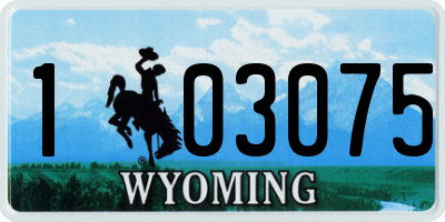 WY license plate 103075