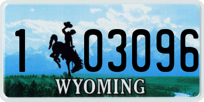 WY license plate 103096