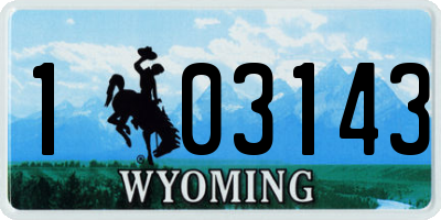 WY license plate 103143