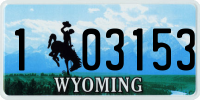 WY license plate 103153