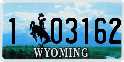 WY license plate 103162