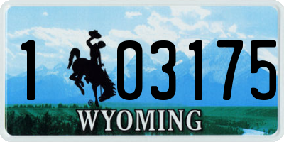 WY license plate 103175