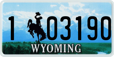 WY license plate 103190