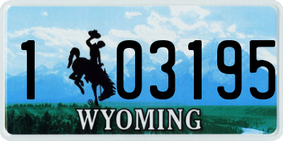 WY license plate 103195