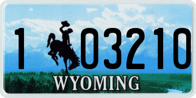 WY license plate 103210