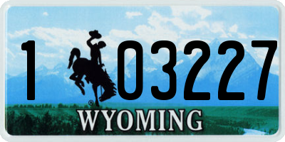 WY license plate 103227