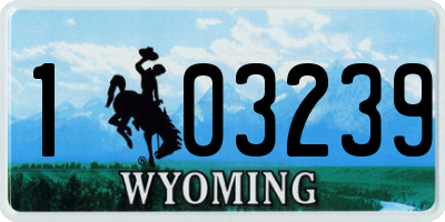 WY license plate 103239