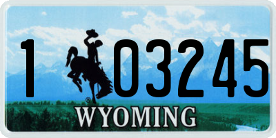 WY license plate 103245