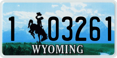 WY license plate 103261