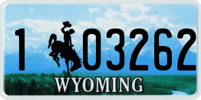 WY license plate 103262