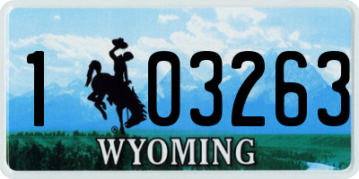 WY license plate 103263