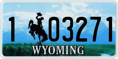WY license plate 103271