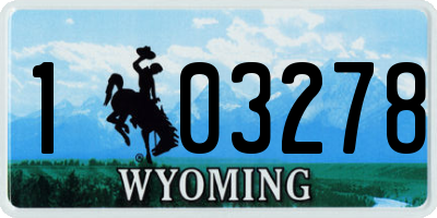 WY license plate 103278