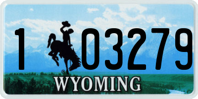 WY license plate 103279