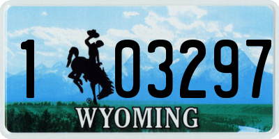 WY license plate 103297