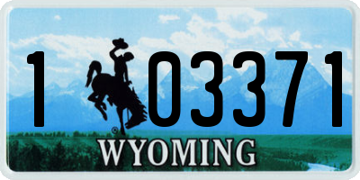 WY license plate 103371