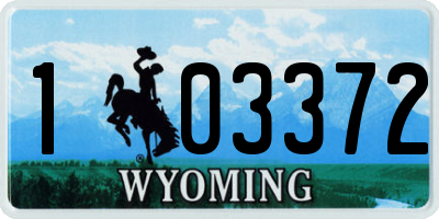 WY license plate 103372