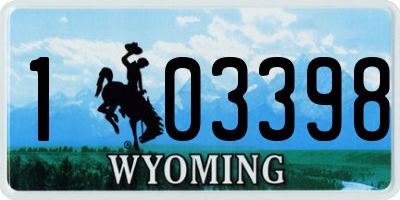 WY license plate 103398