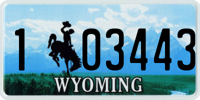 WY license plate 103443