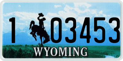 WY license plate 103453