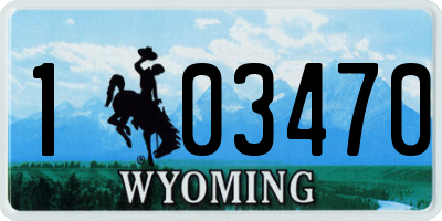 WY license plate 103470