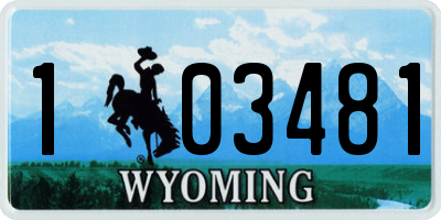 WY license plate 103481