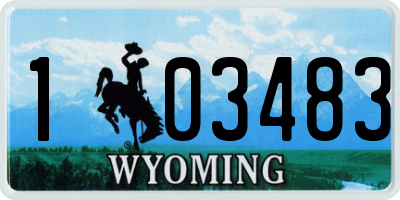 WY license plate 103483