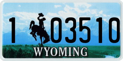 WY license plate 103510