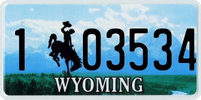 WY license plate 103534
