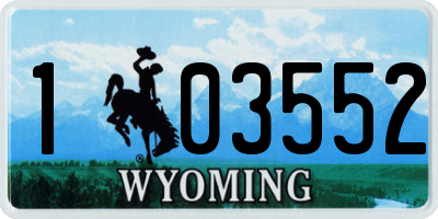 WY license plate 103552